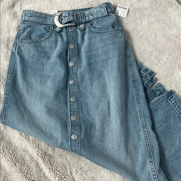 We The Free Astoria Denim Maxi Skirt Sz- 26